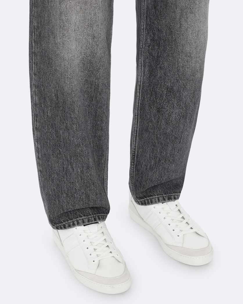 Sheer Contrast Leather Trainers