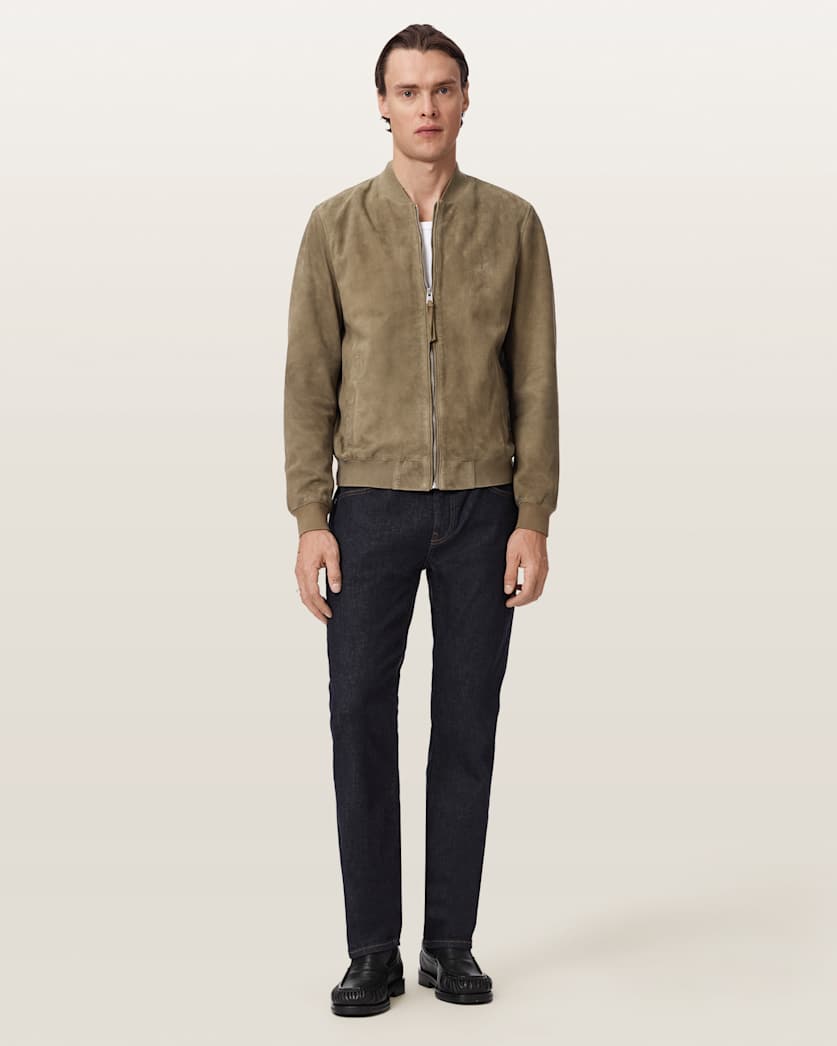 Morten Relaxed Fit Suede Bomber Jacket