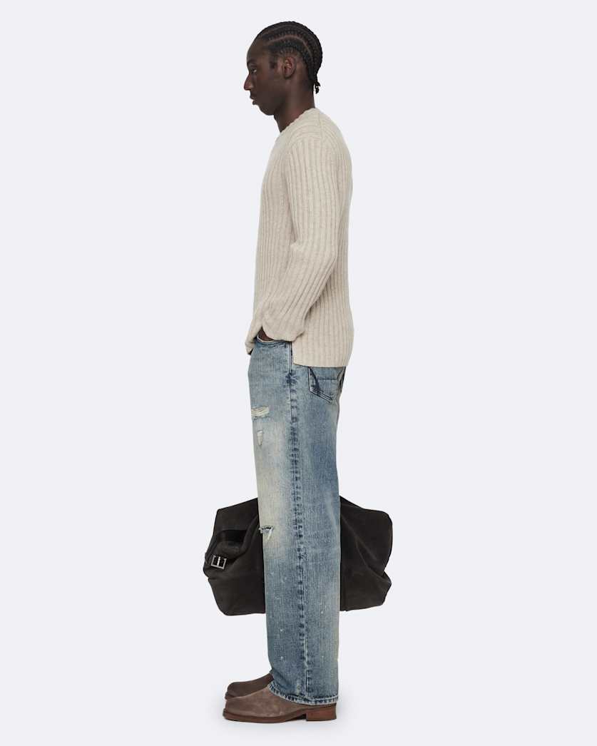 Crew-neck ribbed jumper