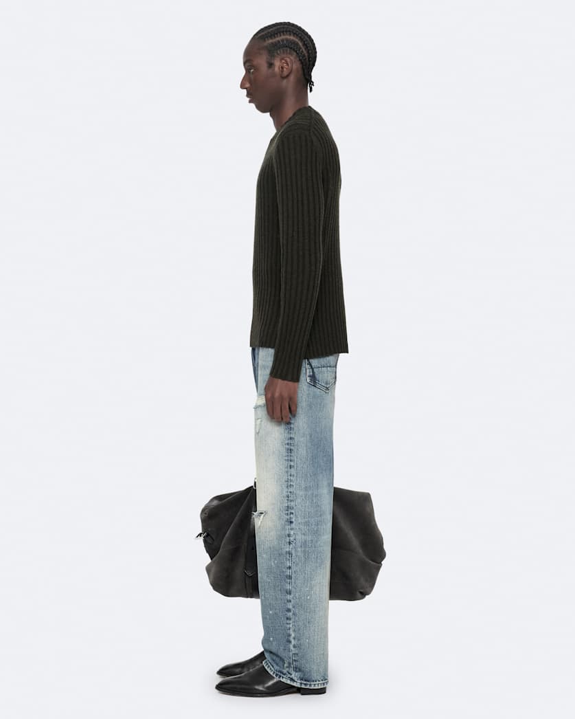 Crew-neck ribbed jumper
