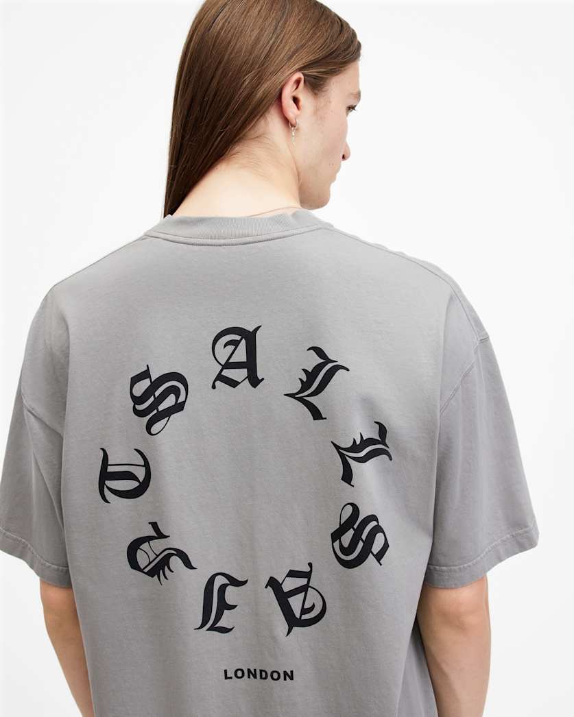 Fraktur Logo Print Oversized T-Shirt
