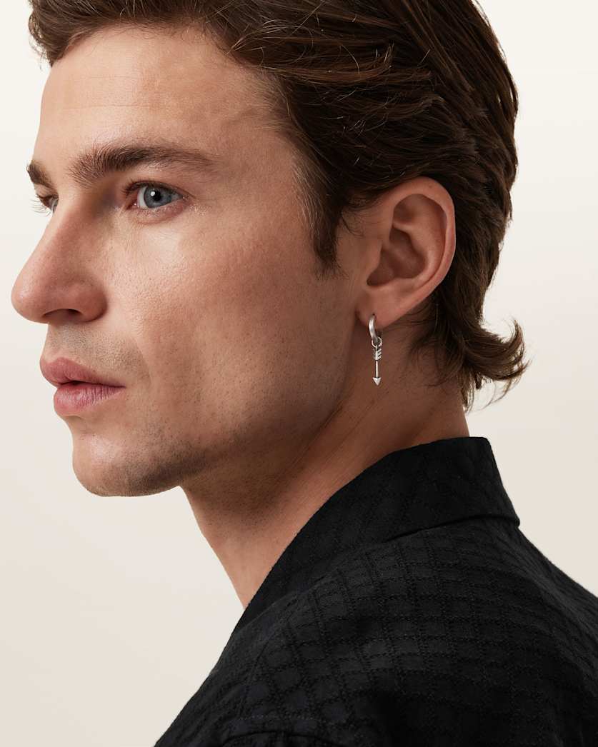 Arrow Sterling Silver Hoop Earring