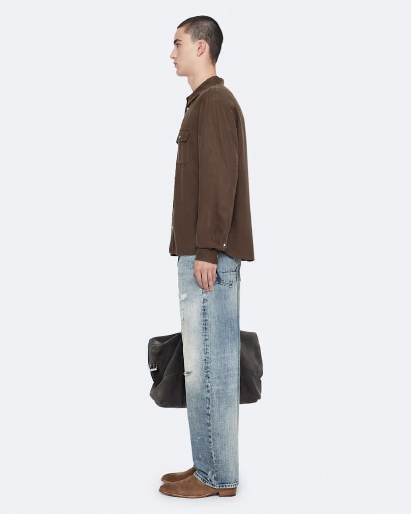 Regular-fit tencel shirt with pockets
