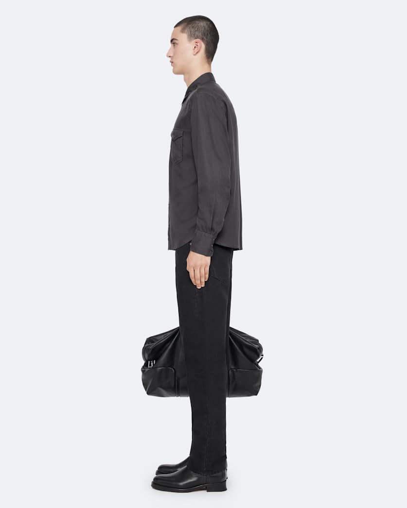 Regular-fit yoked tencel shirt