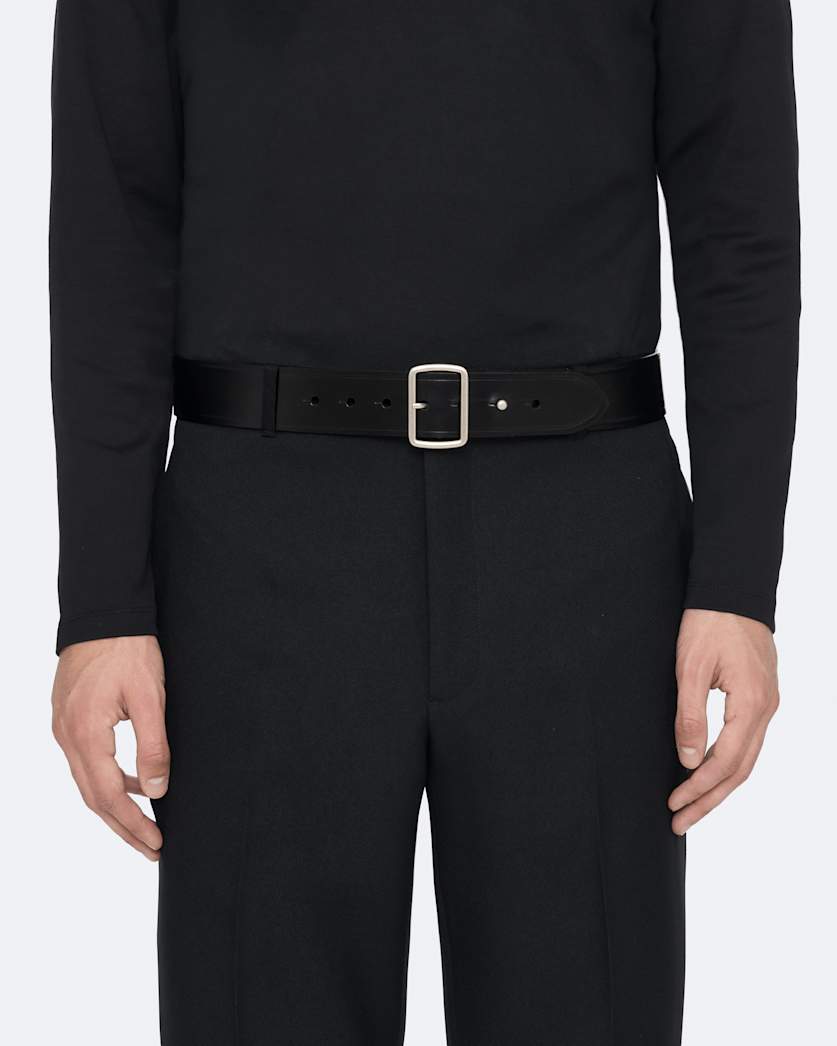 George Collar-Stud Leather Belt