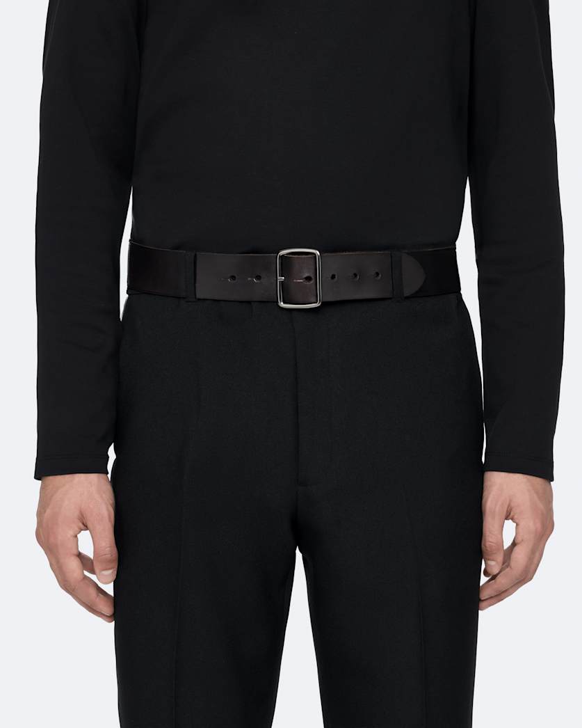 Miller Bar-Buckle Leather Belt