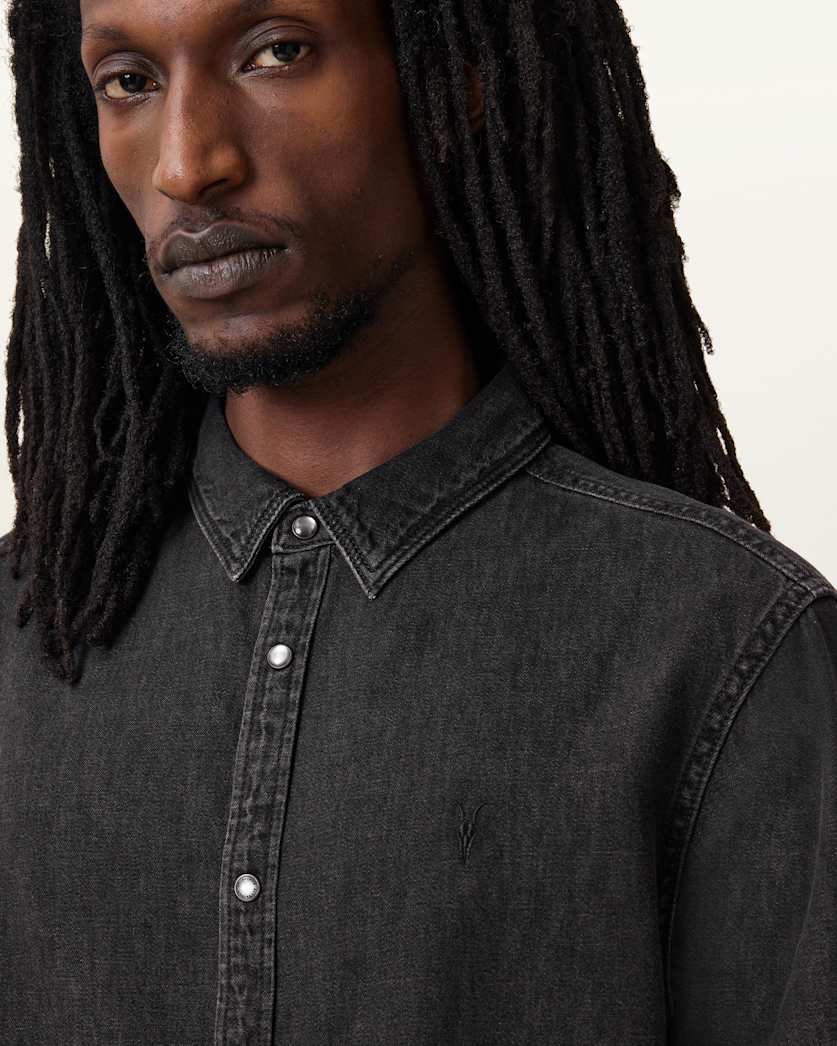 Gleason Press Stud Ramskull Denim Shirt