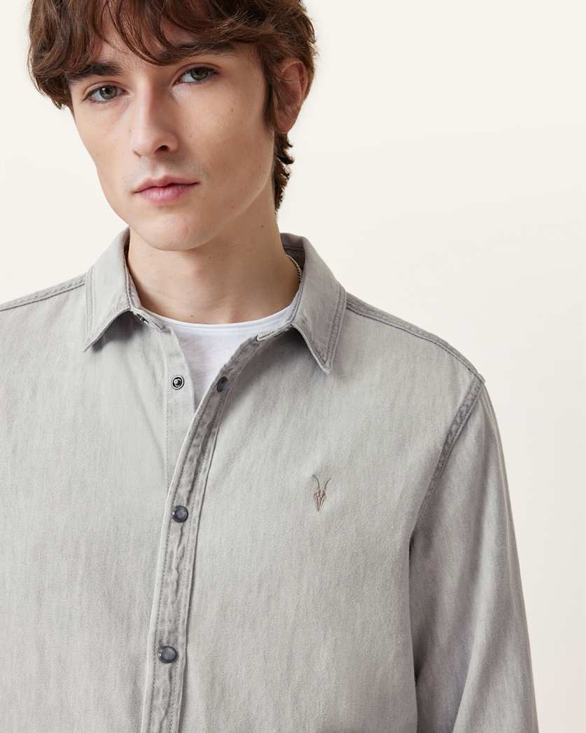 Gleason Press Stud Ramskull Denim Shirt