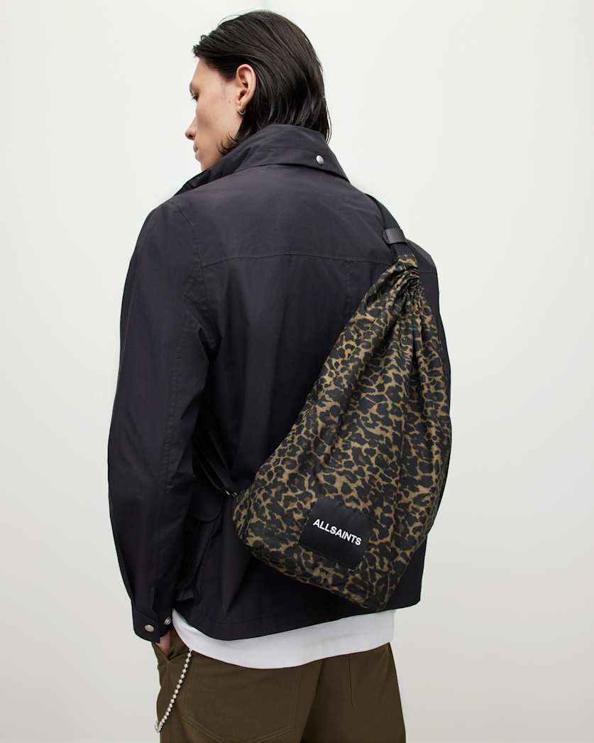 Kaito Leopard Print Duffle Sling Bag