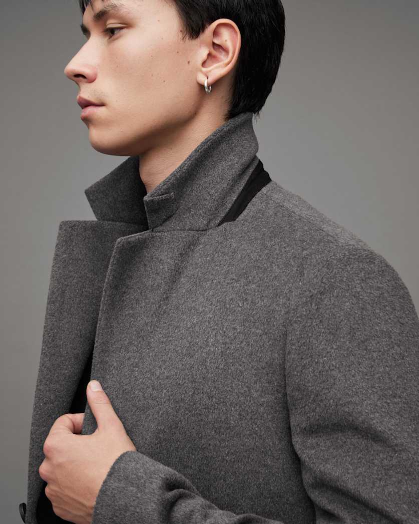 Hal Single Breasted Wool Blend Coat