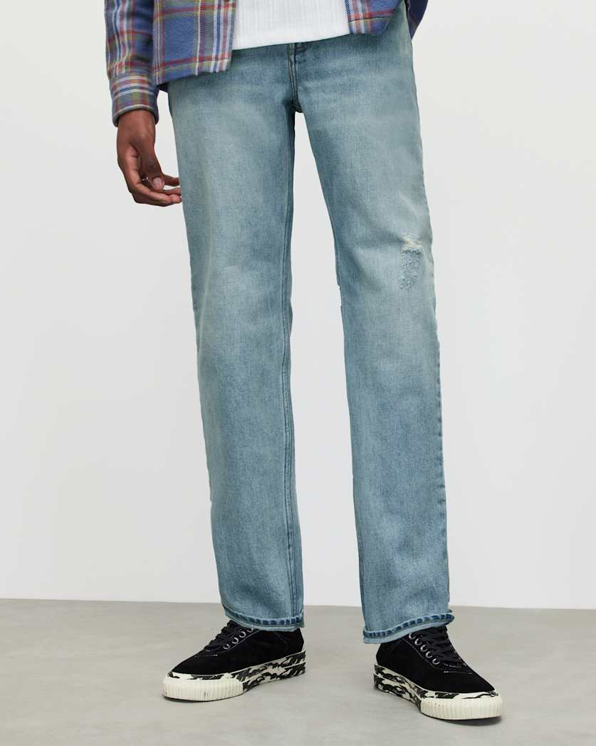 Curtis Straight Fit Damaged Denim Jeans
