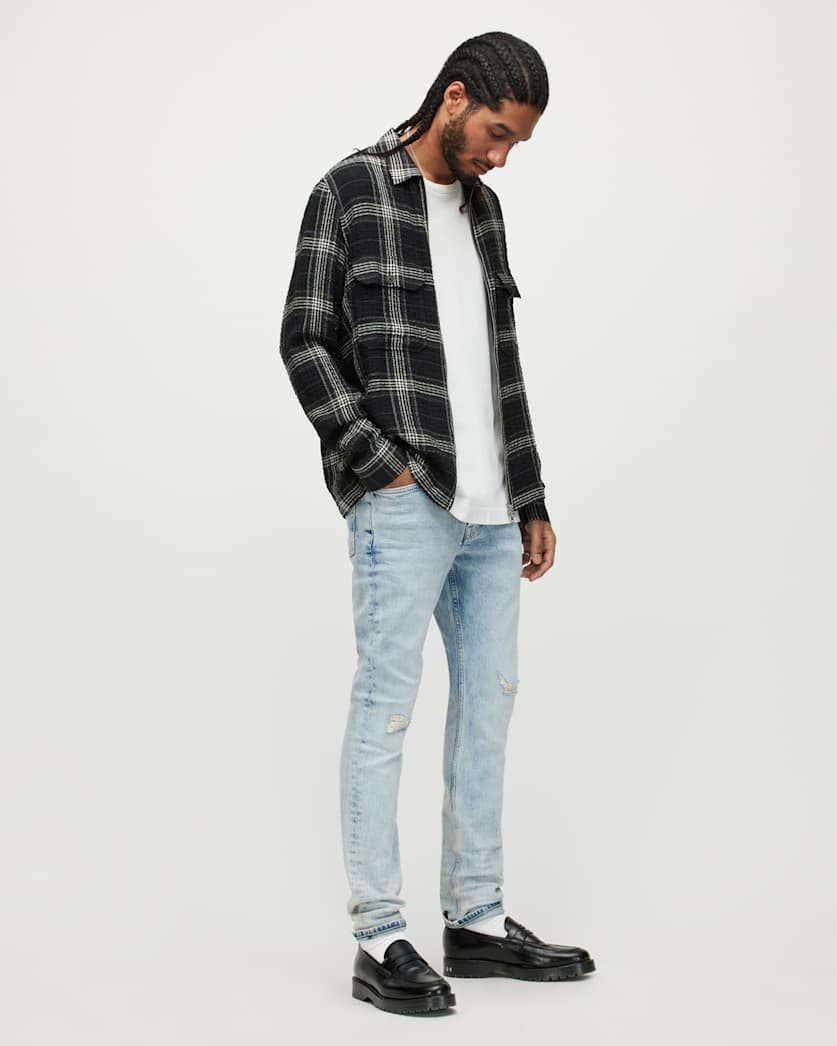 Cigarette Damaged Skinny Jeans