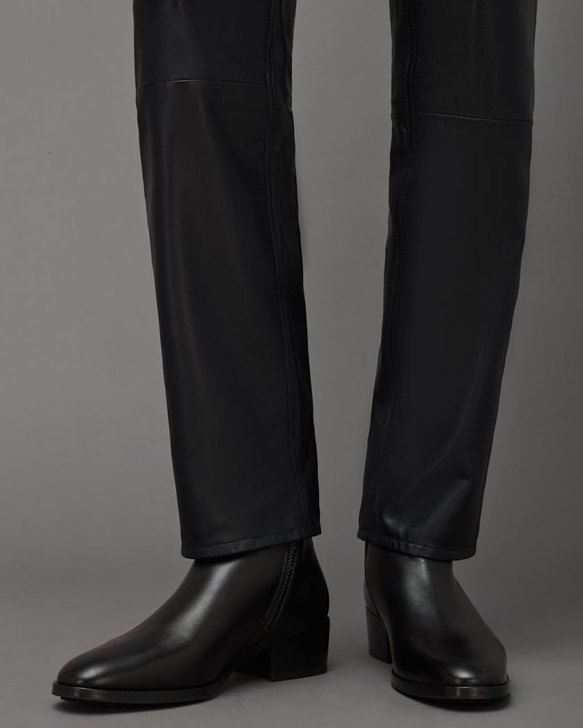 Bonham Stacked Heel Leather Boots