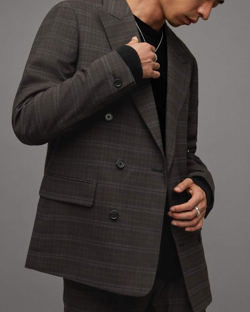 Spica Checked Double Breasted Blazer