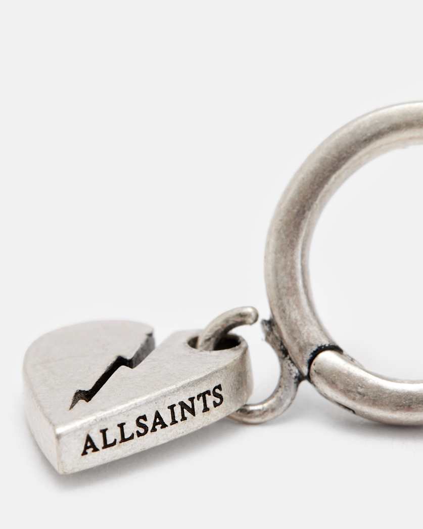 Split Heart Sterling Silver Hoop Earring