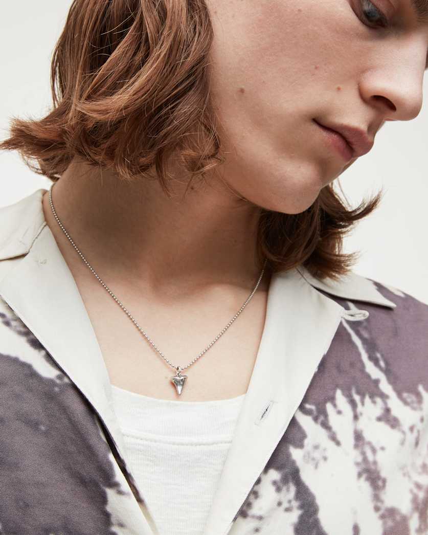 Shark Tooth Sterling Silver Pendant Necklace