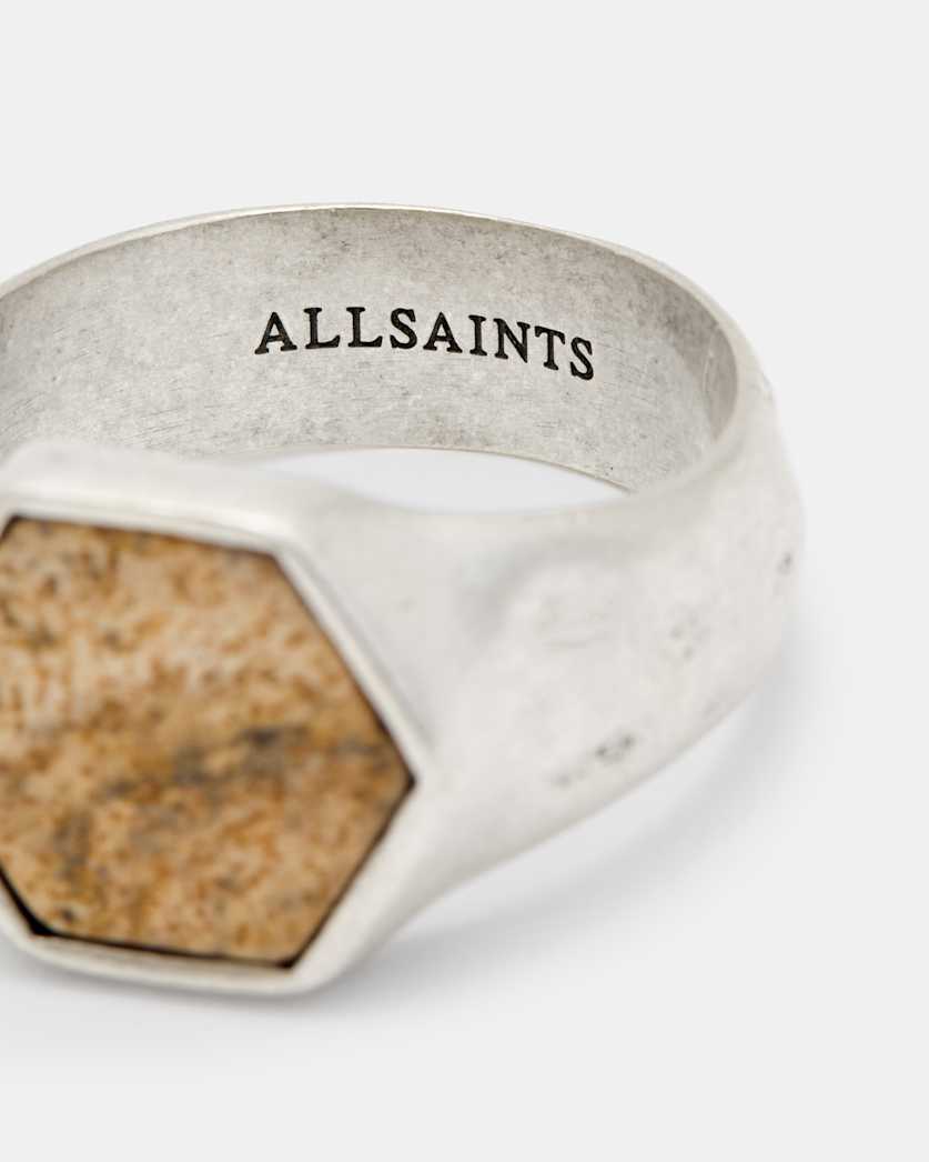 Heli Sterling Silver Stone Hexagon Ring