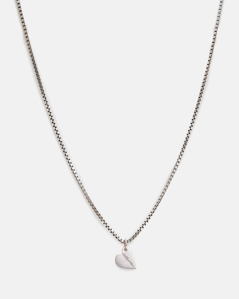Split Heart Sterling Silver Necklace
