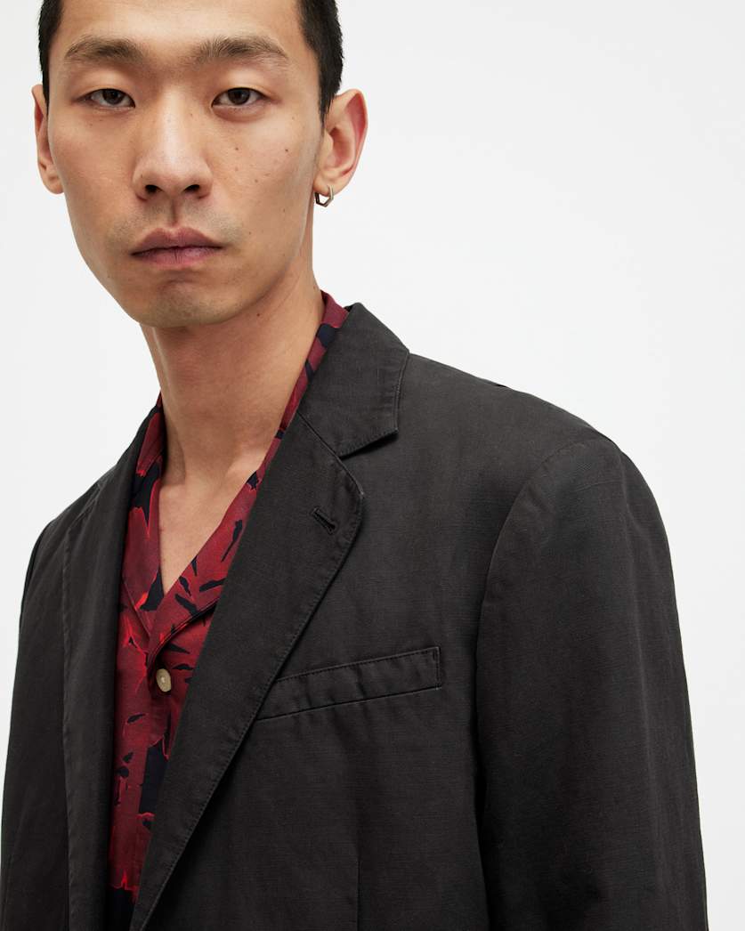 Sainte Linen Blend Garment Washed Blazer