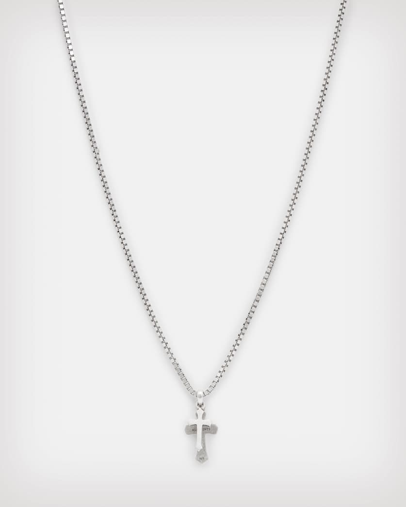 Double Cross Sterling Silver Necklace