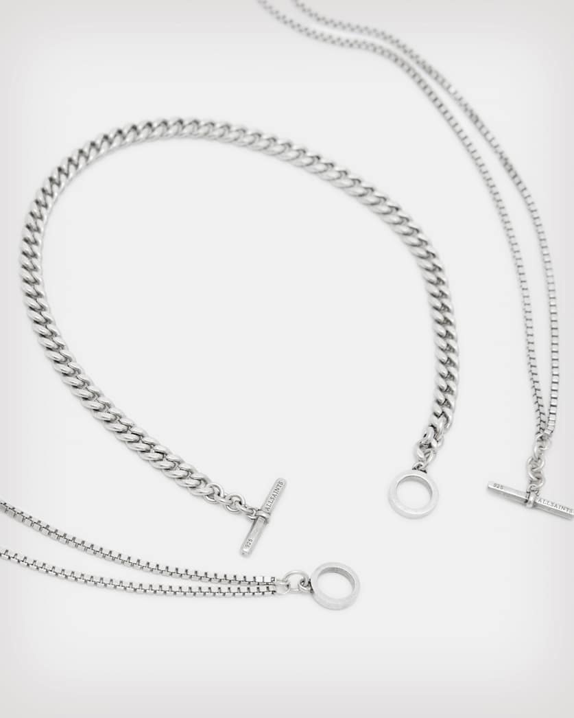 Dino 2-In-1 Chain Sterling Silver Necklace