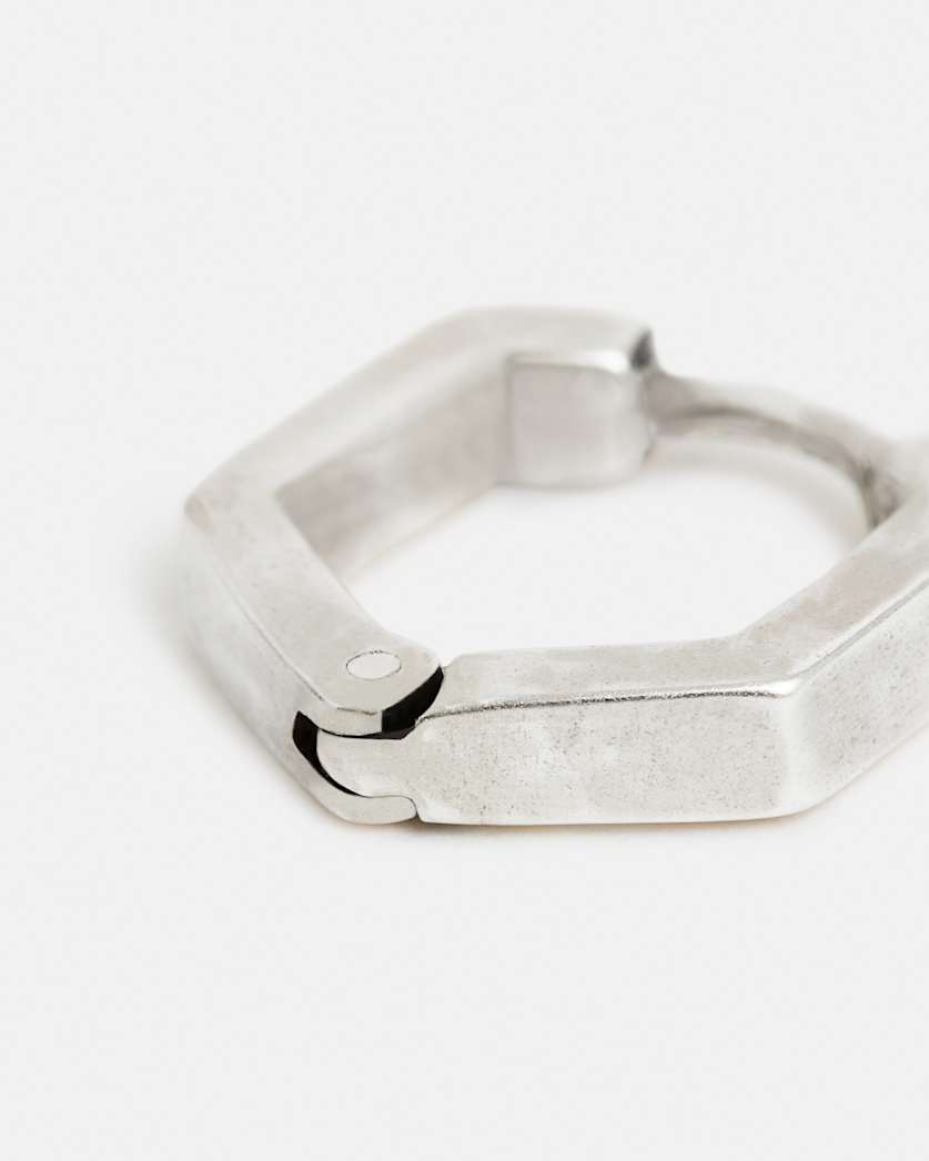 Hex Sterling Silver Hoop Earring