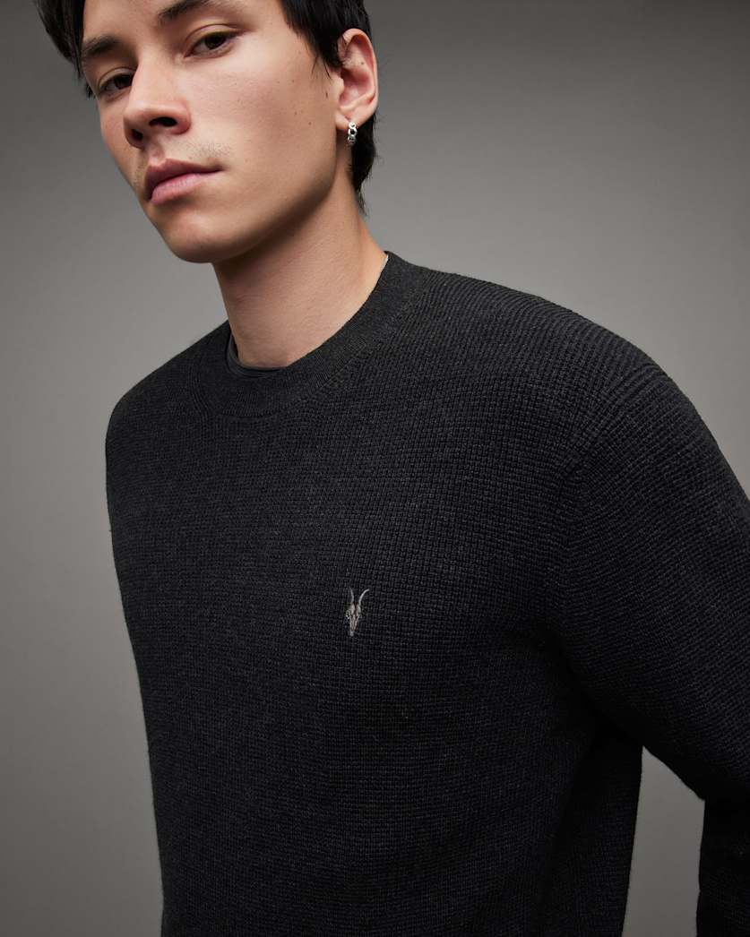 Aspen Waffle Crew Neck Ramskull Jumper
