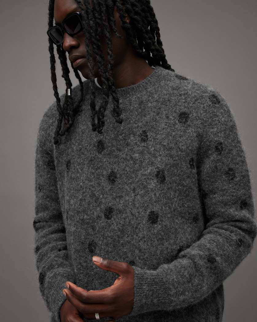 Polk Dot Jacquard Relaxed Crew Jumper