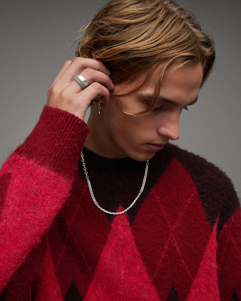 Harley Brushed Argyle Crew Neck Jumper