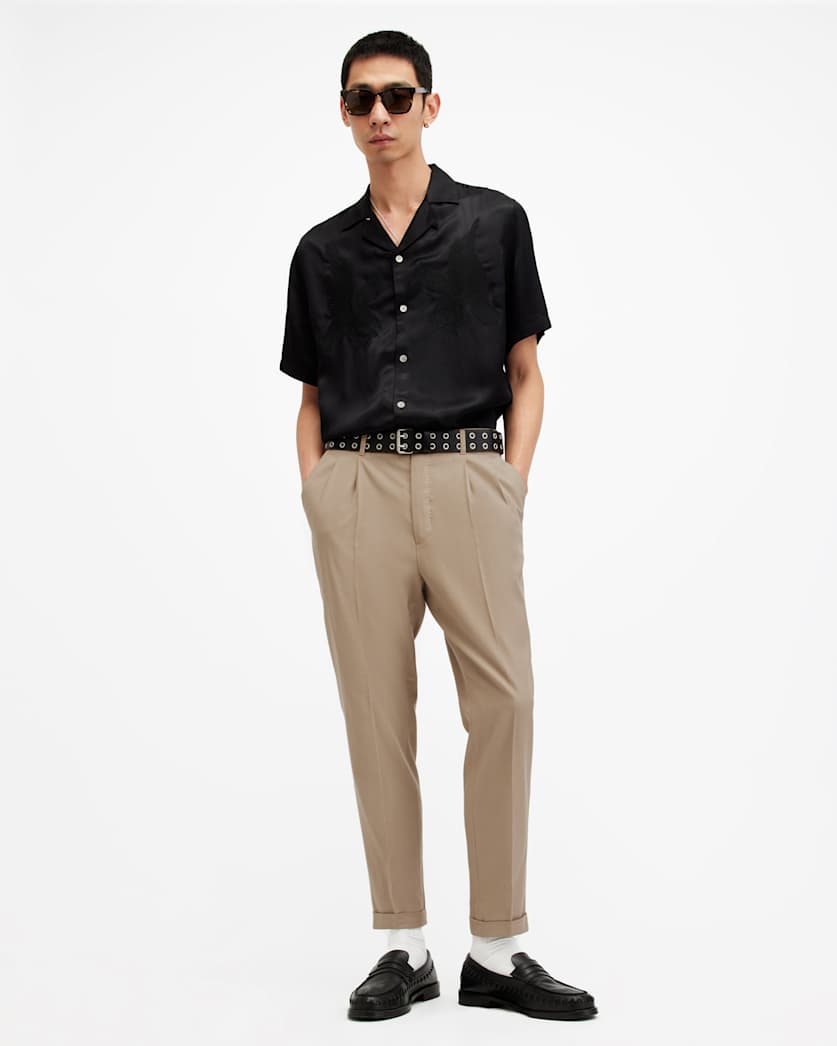 Tallis Slim Fit Cropped Tapered Trousers