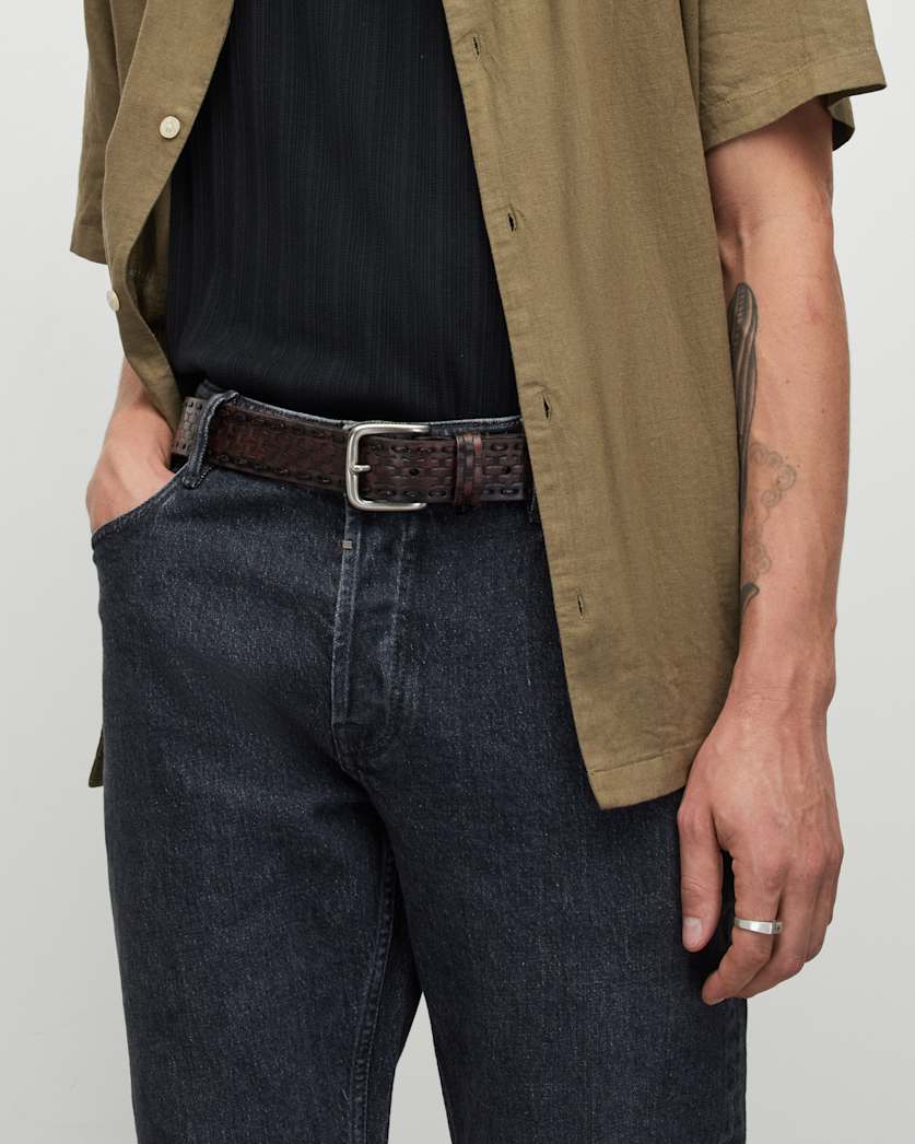 Matias Tooled Leather Belt