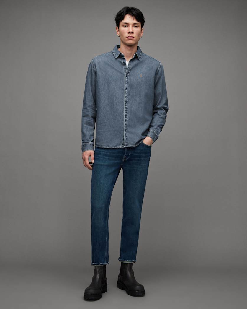 Elm Embroidered Ramskull Denim Shirt