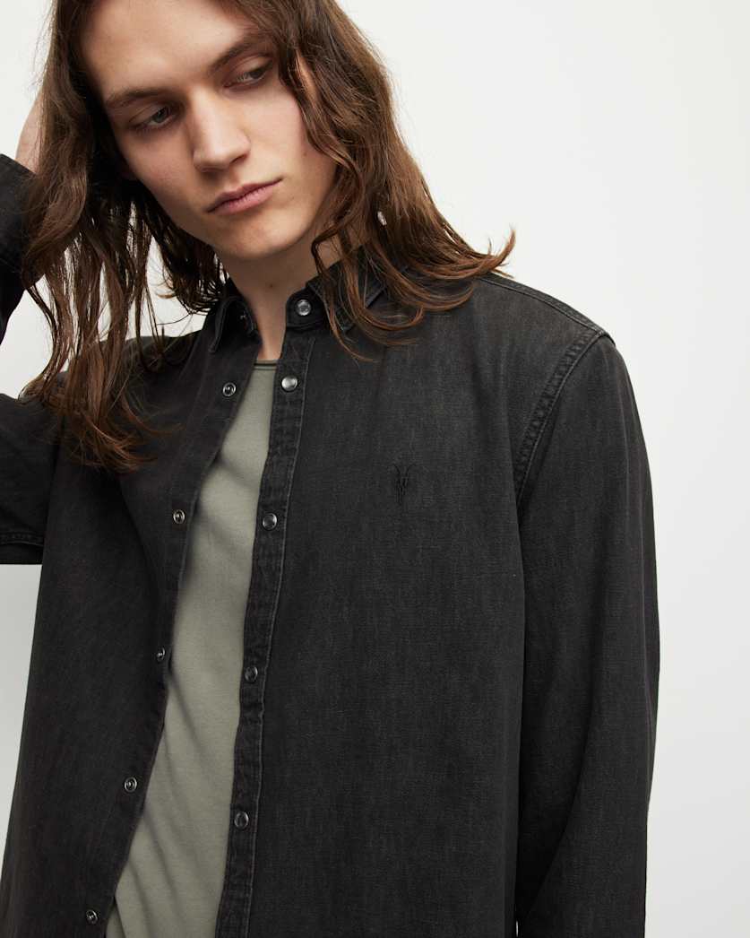Gleason Press Stud Ramskull Denim Shirt