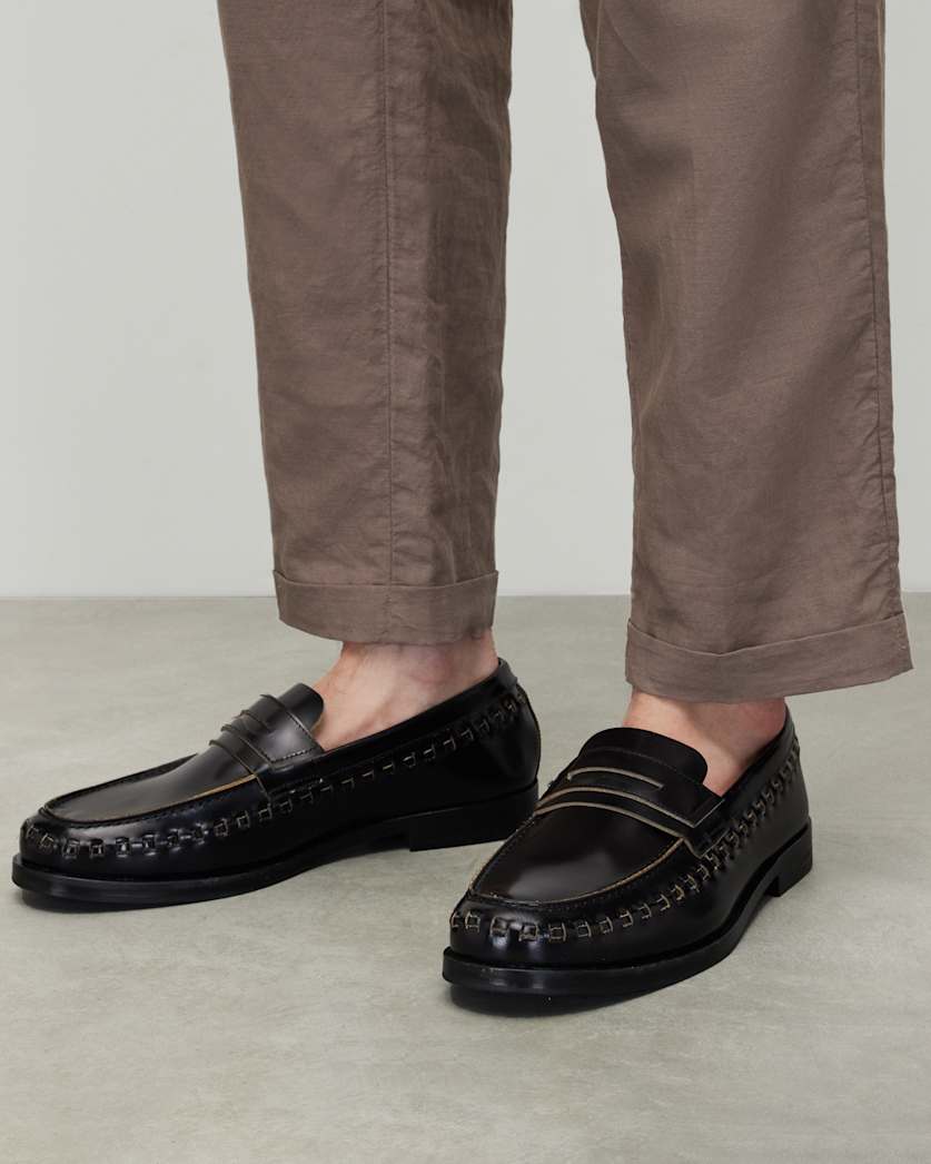 Sammy High Shine Leather Loafers