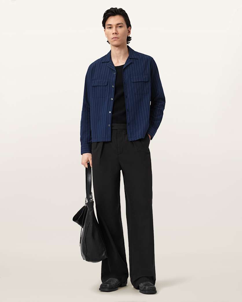Conway Wide Leg Pleated Pants Black | ALLSAINTS US
