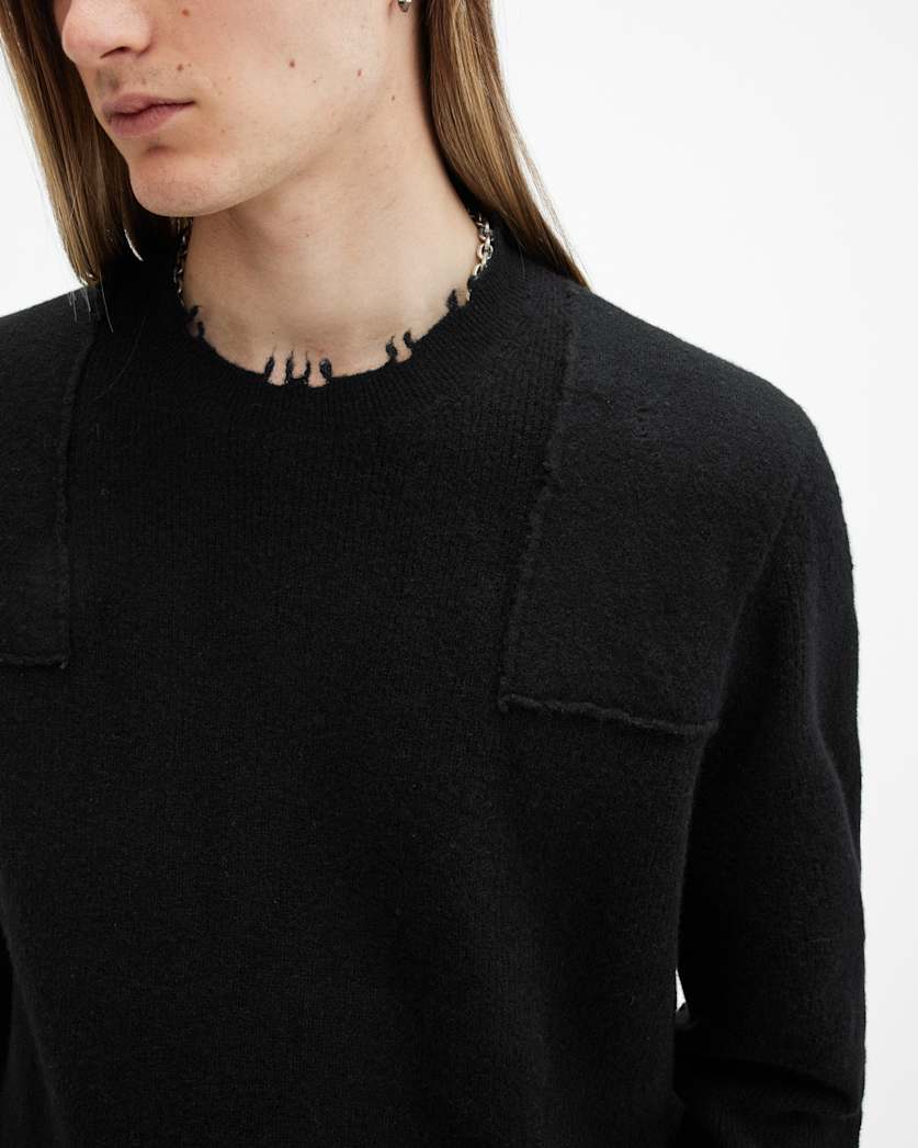 Pointer Crew Neck Distressed Jumper