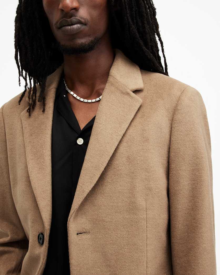 Hal Single Breasted Wool Blend Coat