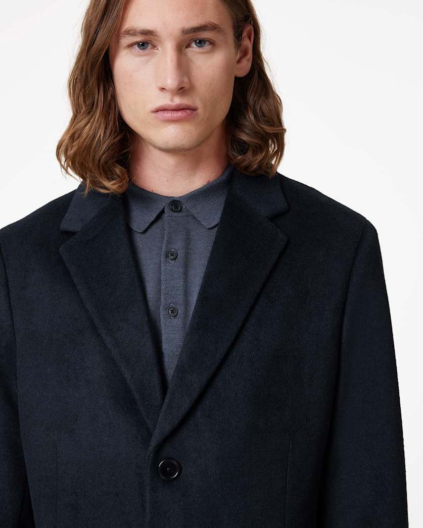 Hal Single Breasted Wool Blend Coat