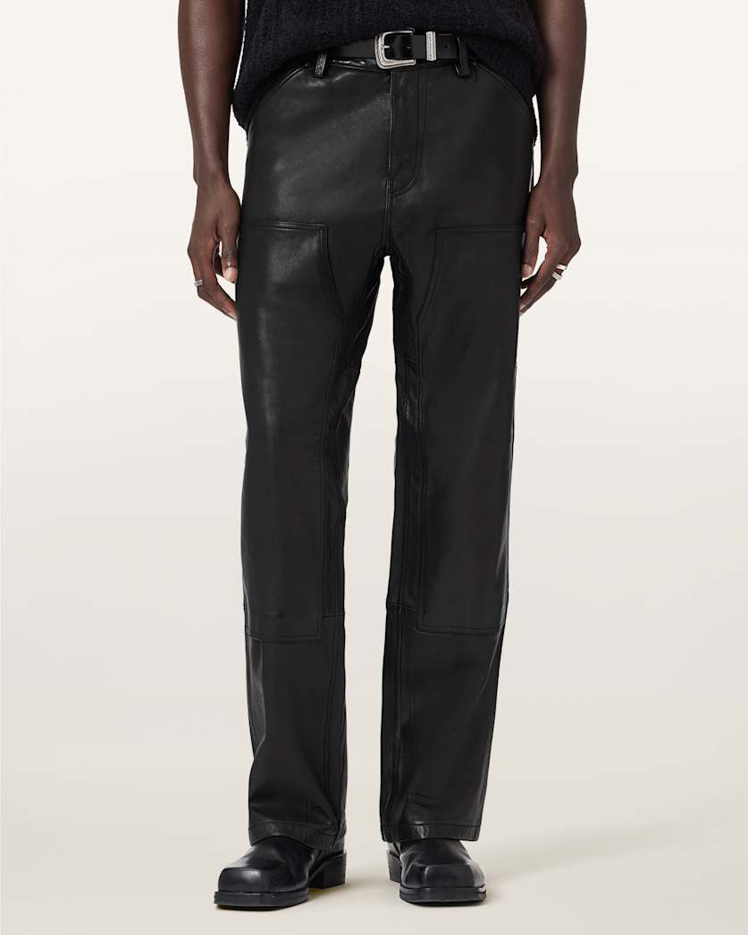Manto Straight Fit Leather Trousers