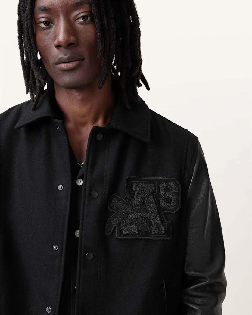 Warrenton Leather Sleeve Bomber Jacket