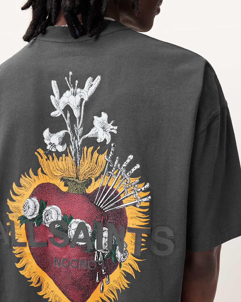 Heartfelt Printed Oversized Crew Neck T-Shirt