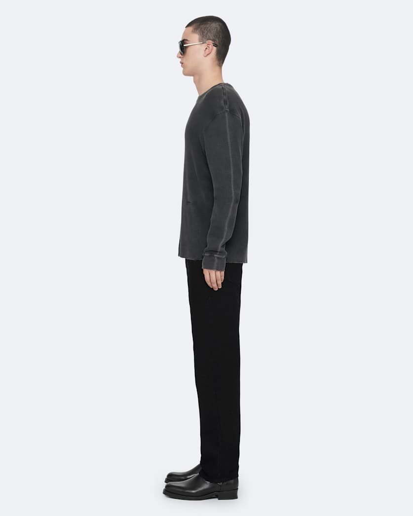 Raine Waffle-Knit Long-Sleeve T-Shirt