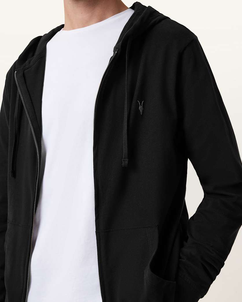 Brace Zip Up Brushed Cotton Hoodie