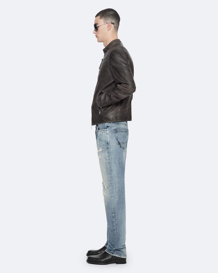 Cora slim fit leather jacket