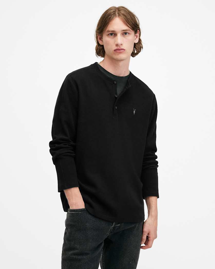 Rowe Long Sleeve Waffle Henley T-Shirt