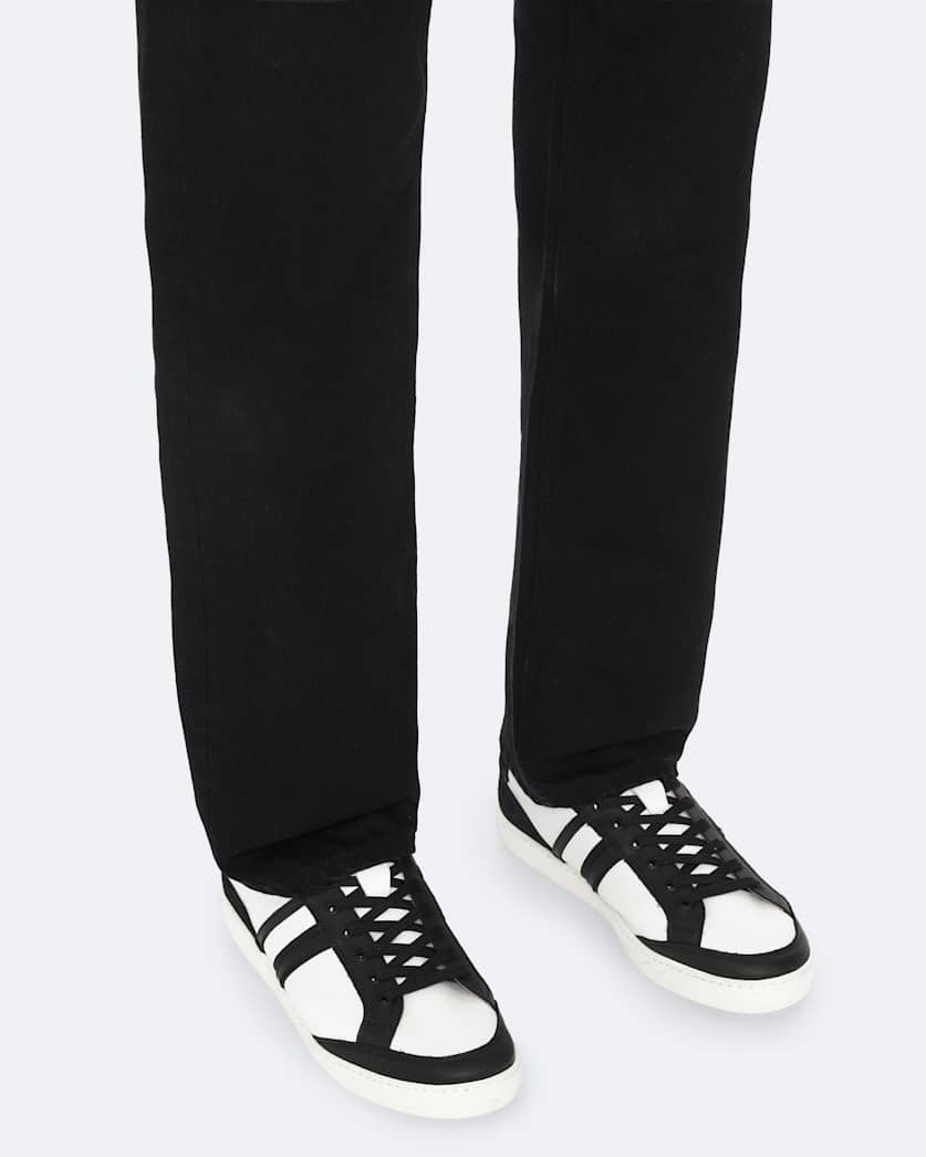 Sheer Contrast Leather Trainers