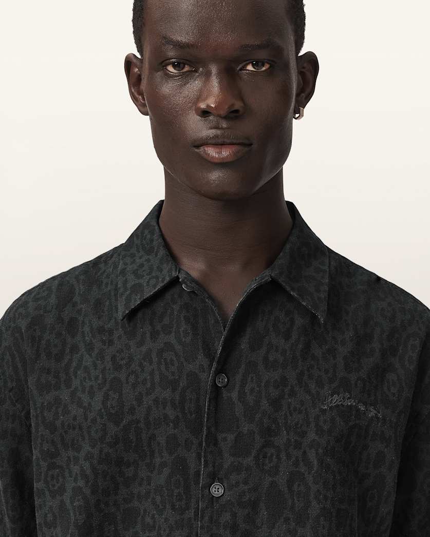 Leopardo Oversized Linen Blend Shirt