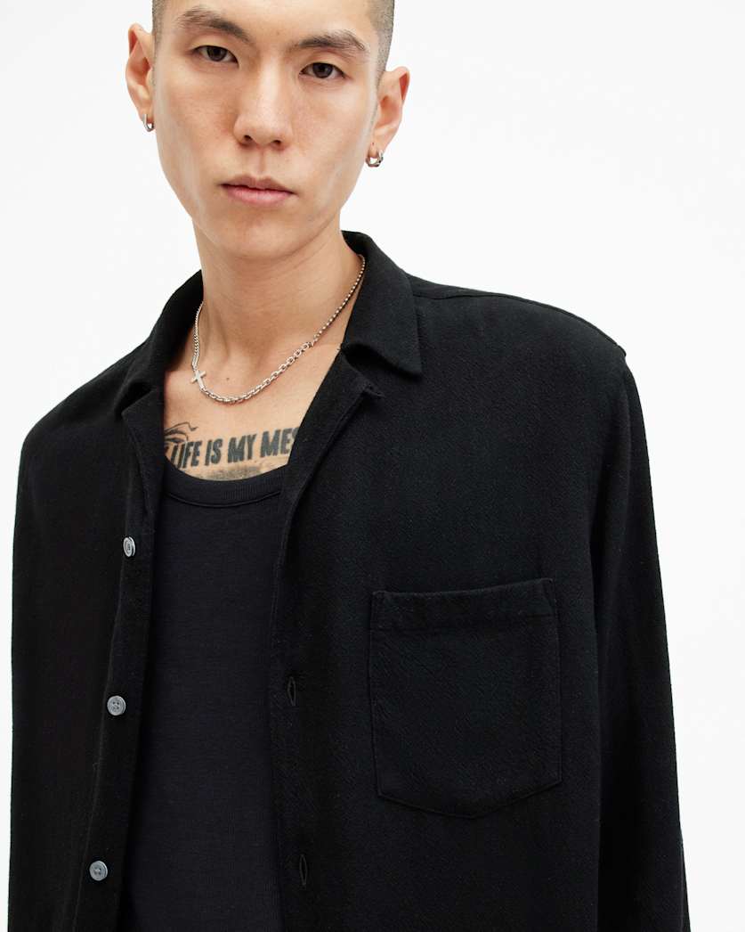 Cudi Long Sleeve Linen Blend Shirt