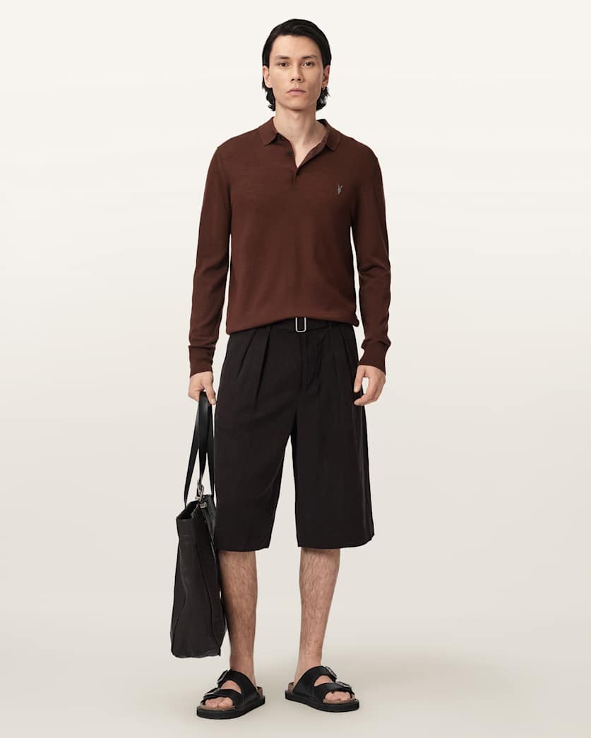 Mode Merino Long Sleeve Ramskull Polo Shirt