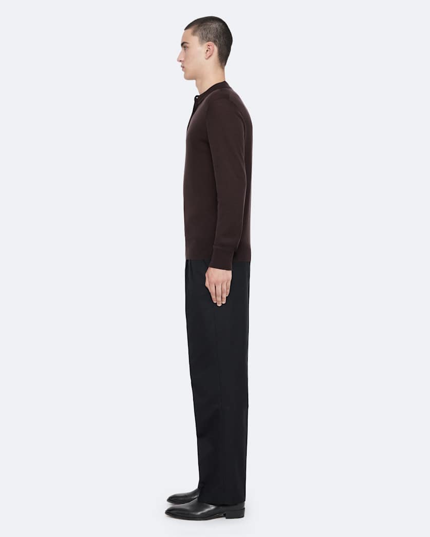 Mode merino long sleeve polo